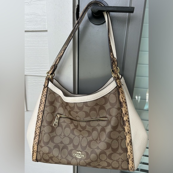 Coach Kristy Snakeskin Leather Triple
Compartment Large Shoulder Bag C7332 VGC - Picture 2 of 16